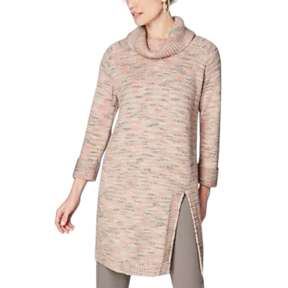 J. Jill PureJill Cowl Neck Knit Tunic Sweater Top Size Medium Feminine Cozy